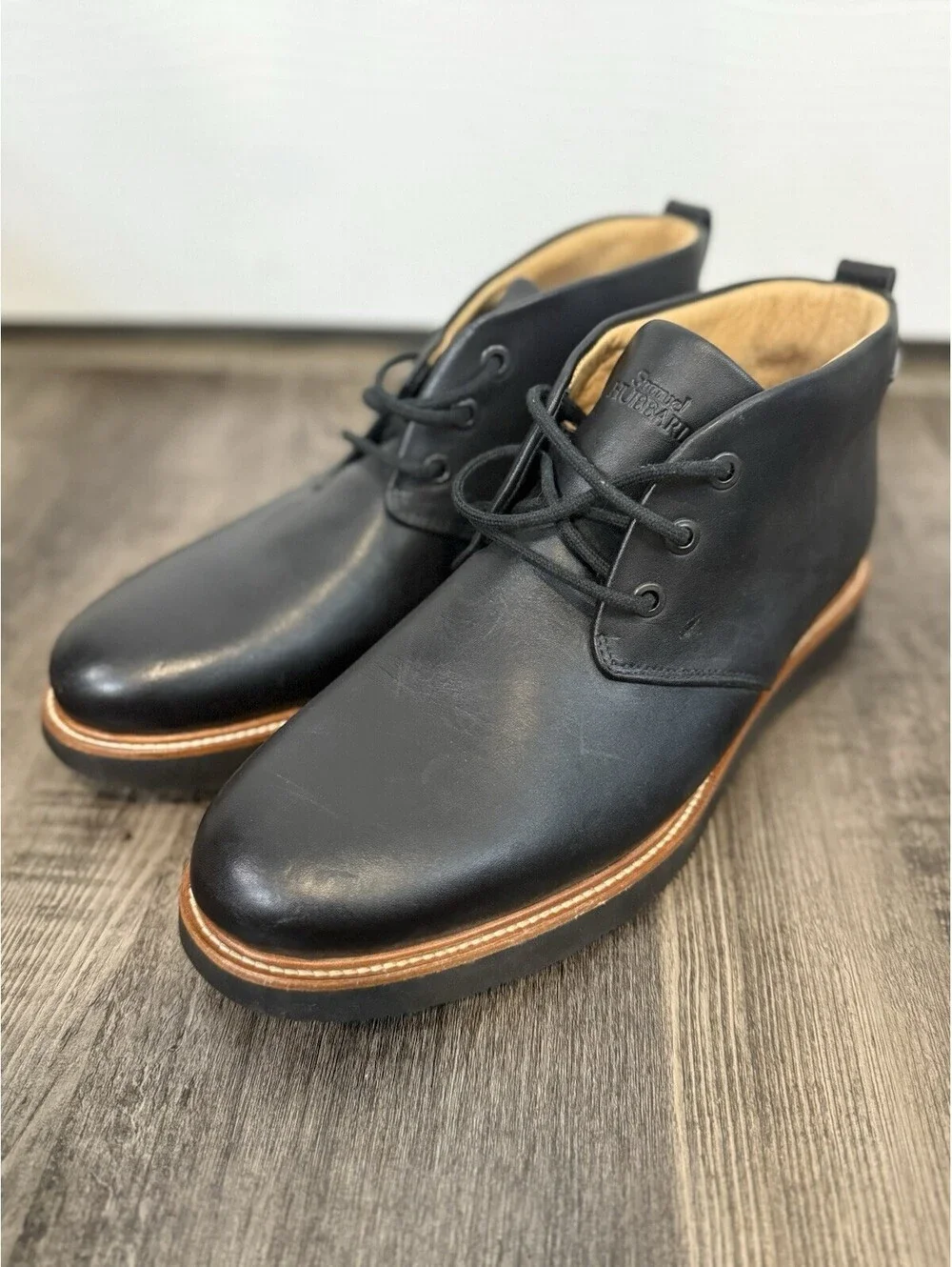 Samuel Hubbard Chukka Black Leather Boots Gore-tex Size US 7 M Men's